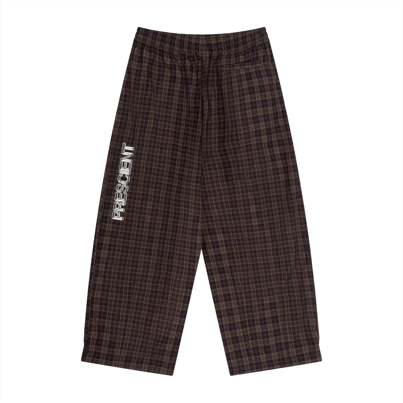 PRESCIENT Plaid Wide Leg Pants - Brown