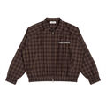 PRESCIENT Plaid Full-Zip Track Jacket - Brown
