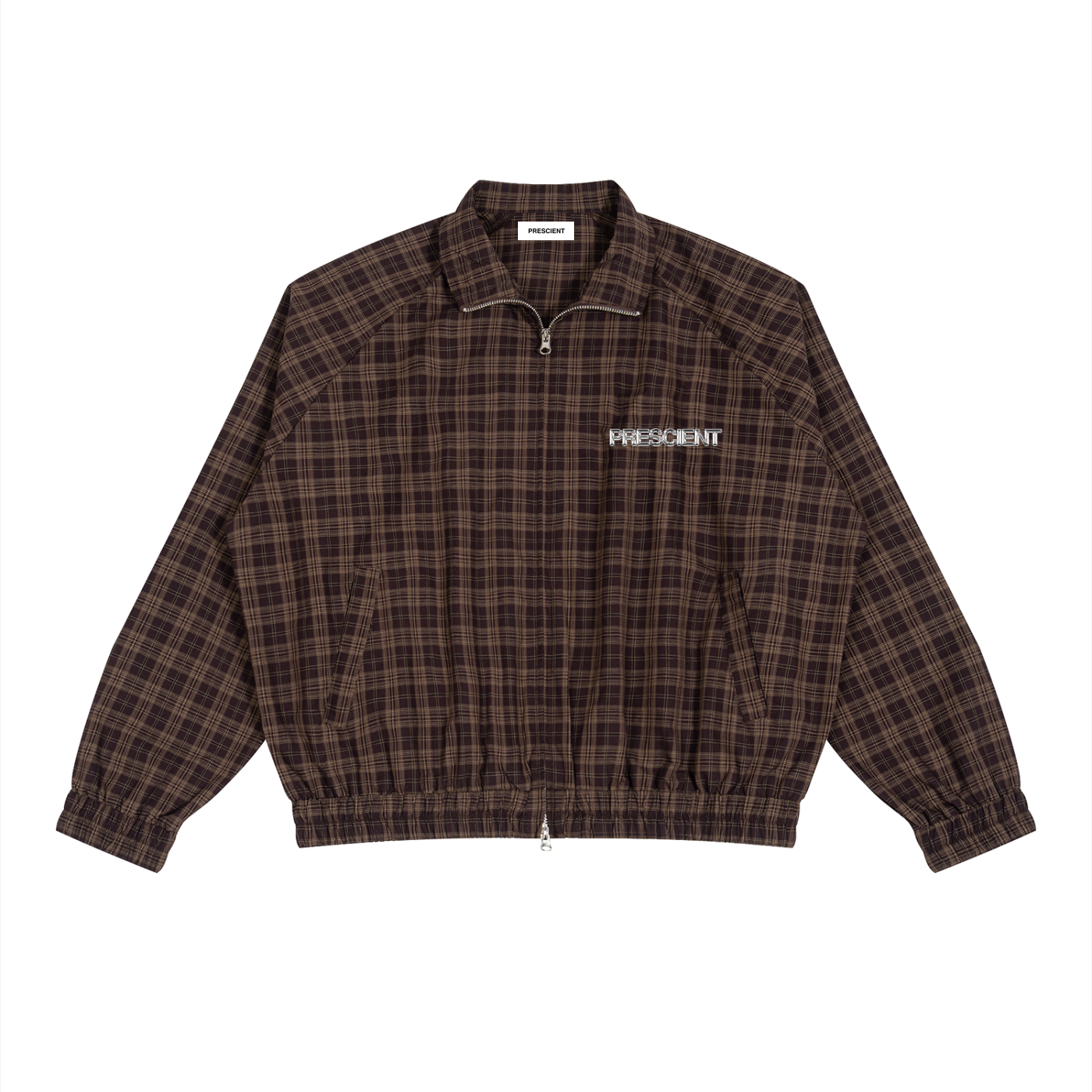 PRESCIENT Plaid Full-Zip Track Jacket - Brown
