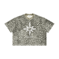 PRESCIENT Leopard Print Boxy T-Shirt - GRAY