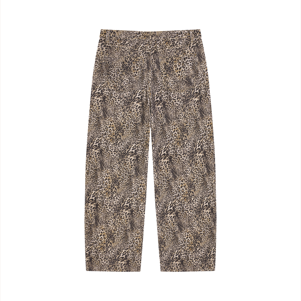 PRESCIENT Leopard Wide Leg Jeans - Brown