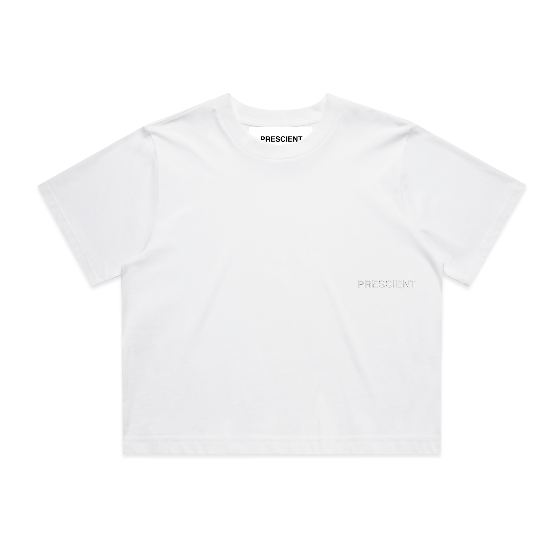 PRESCIENT SS26 CHROME CROPPED TEE