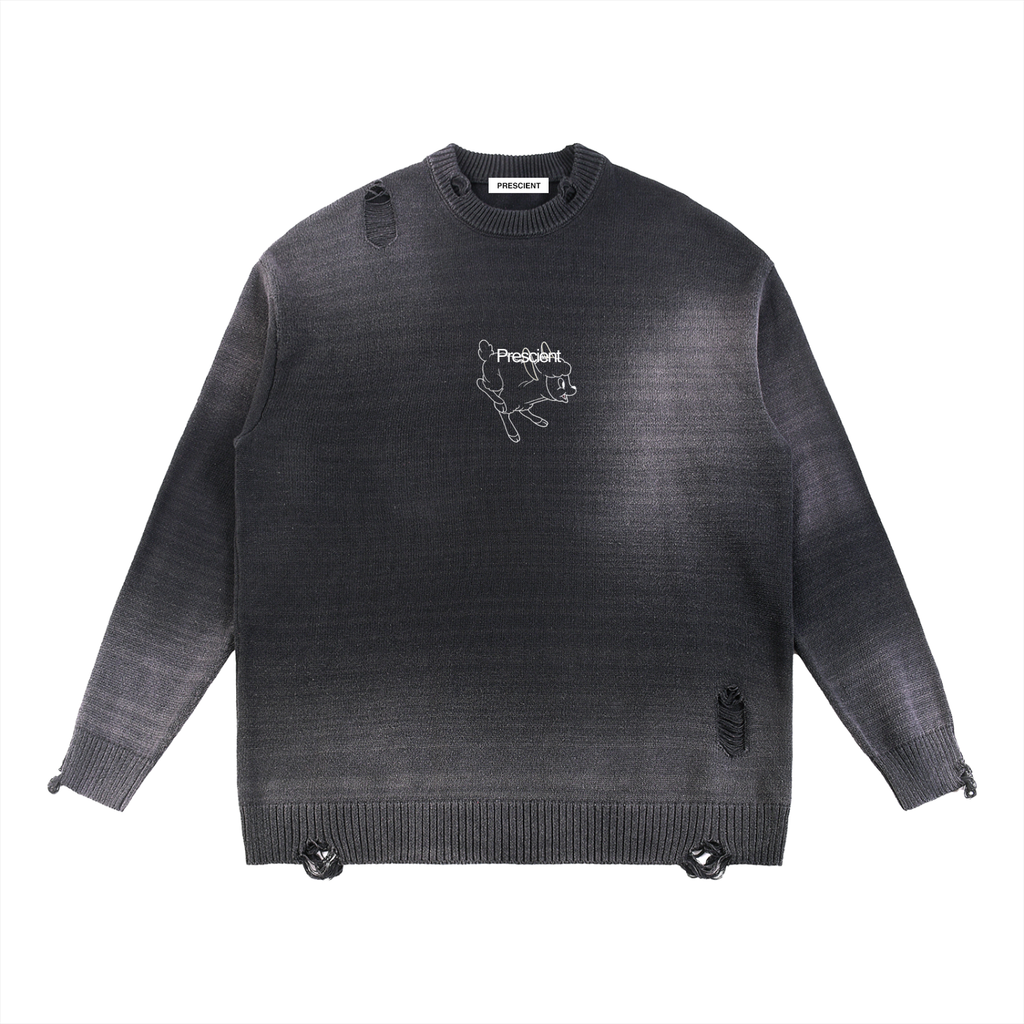 PRESCIENT Ripped Crewneck