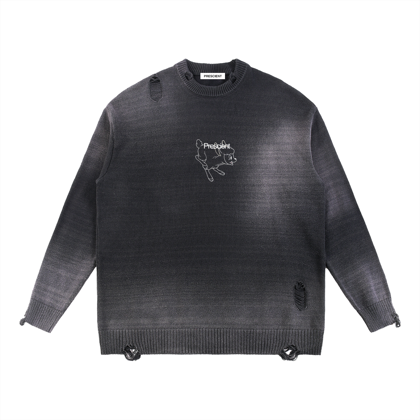 PRESCIENT Ripped Crewneck
