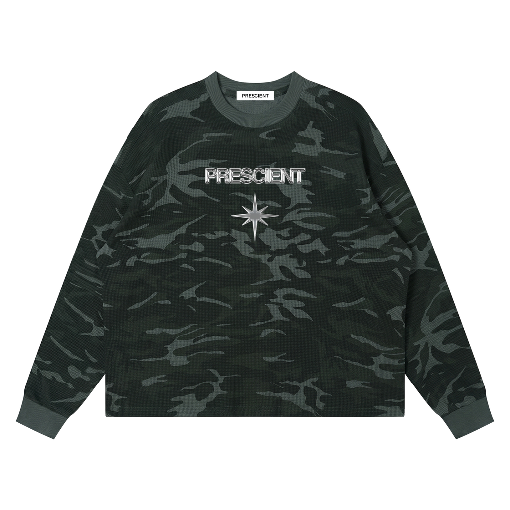 PRESCIENT Waffle Boxy Long Sleeve
