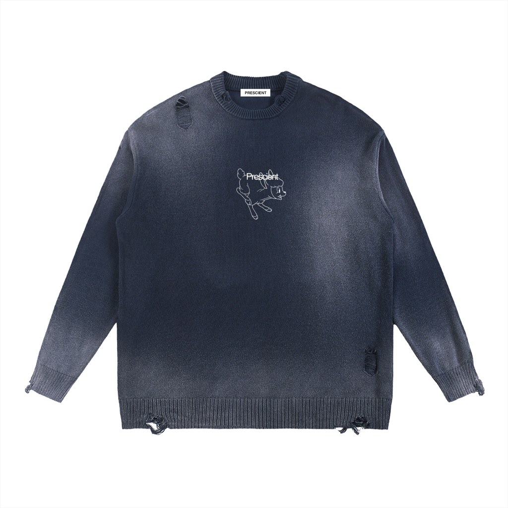 PRESCIENT Ripped Crewneck