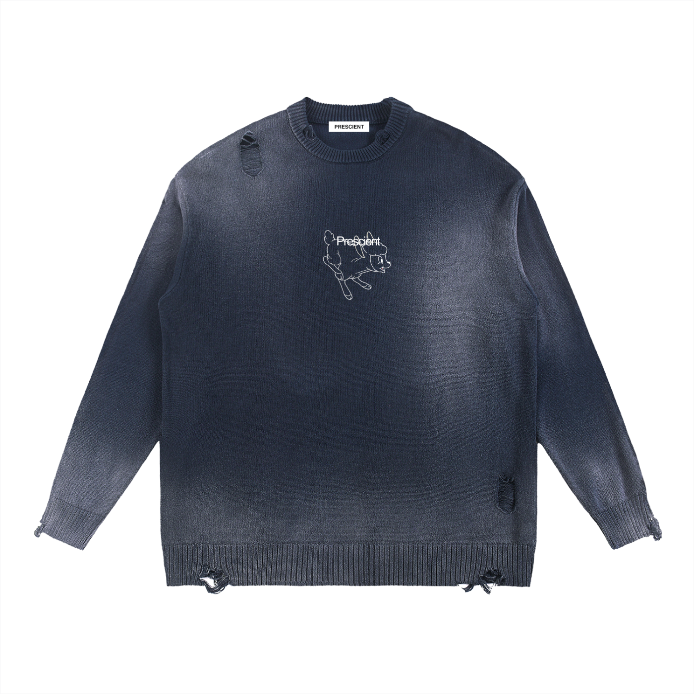 PRESCIENT Ripped Crewneck