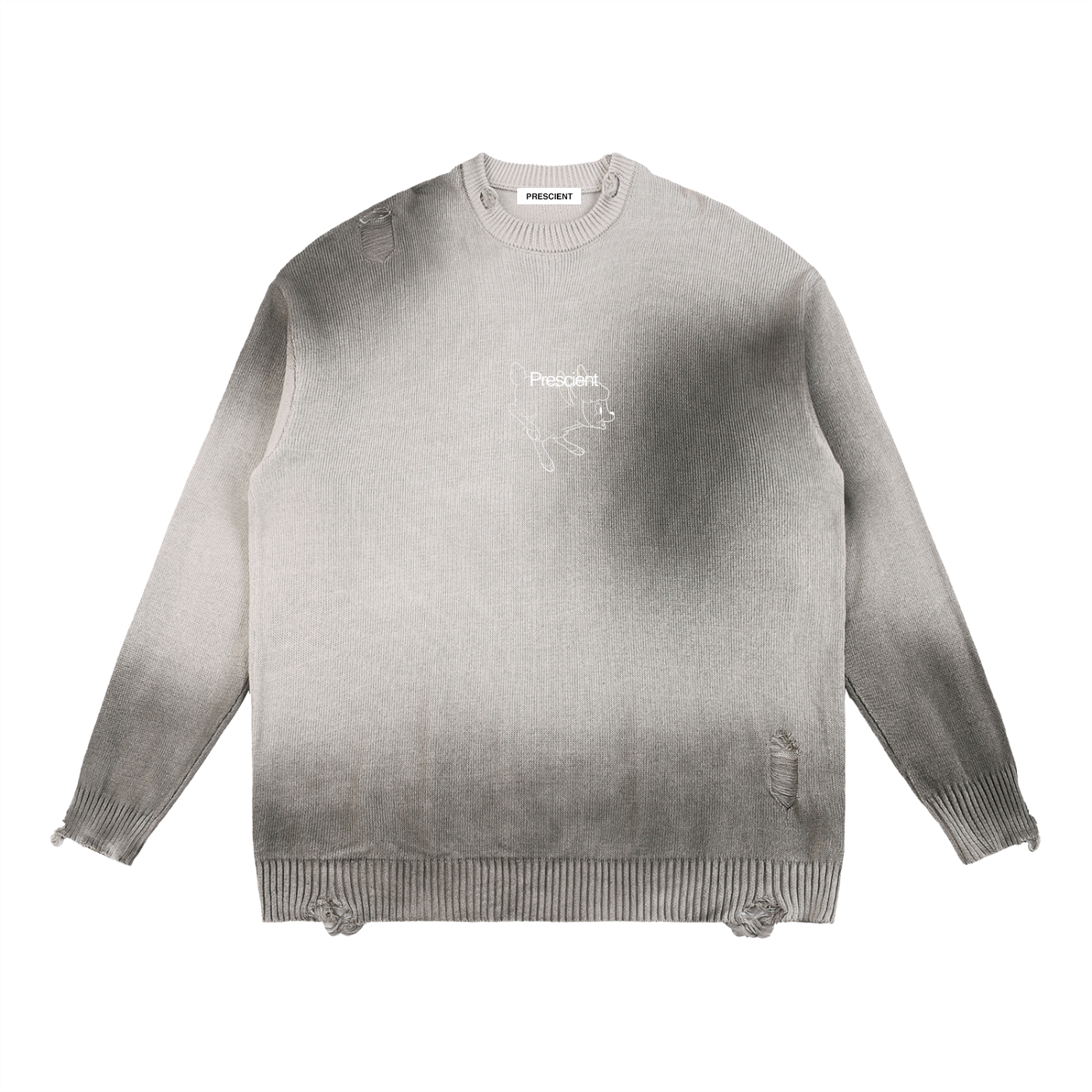 PRESCIENT Ripped Crewneck