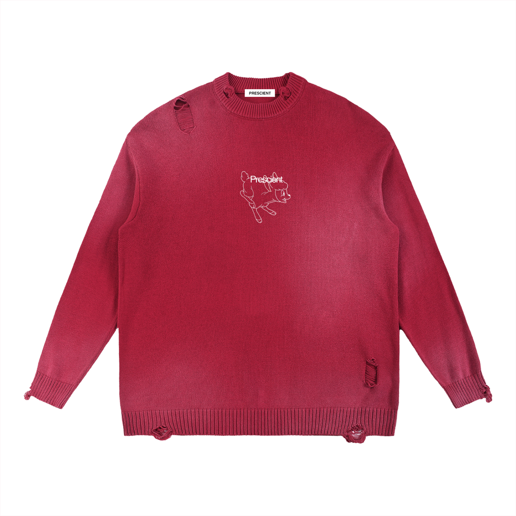 PRESCIENT Ripped Crewneck
