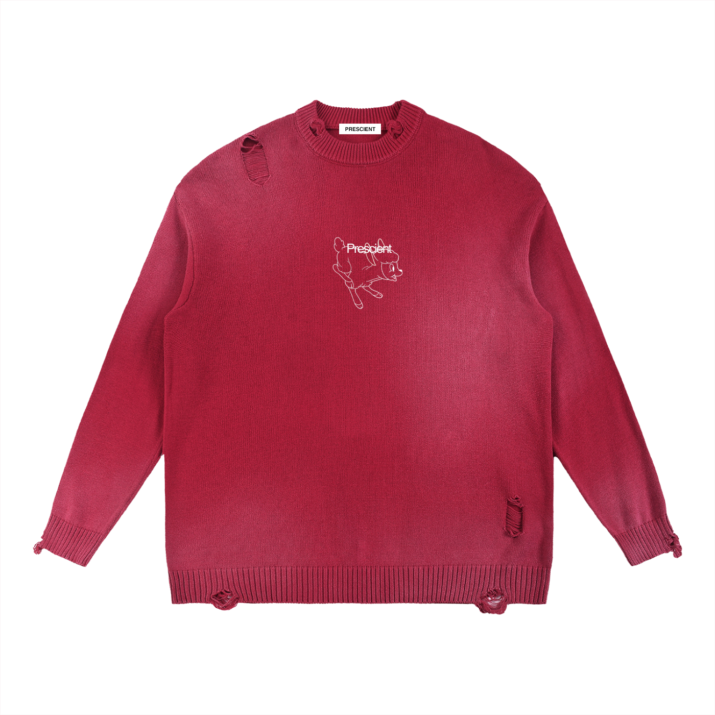 PRESCIENT Ripped Crewneck