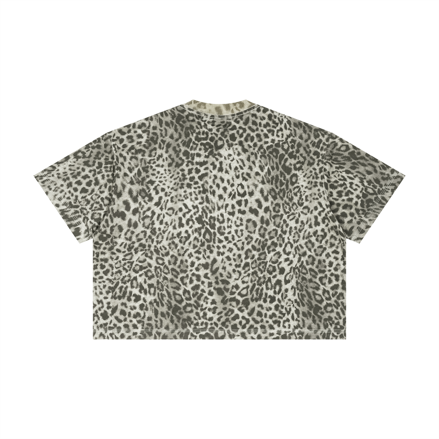 PRESCIENT Leopard Print Boxy T-Shirt - GRAY